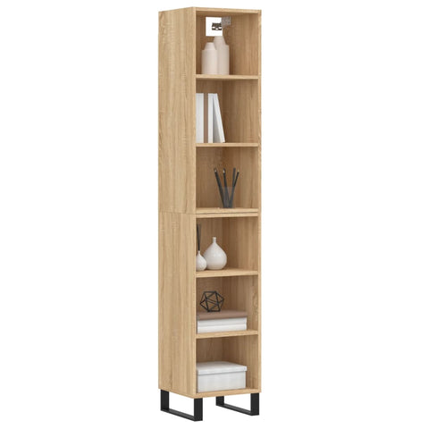 vidaXL Highboard Sonoma-Eiche 34,5x32,5x180 cm Holzwerkstoff