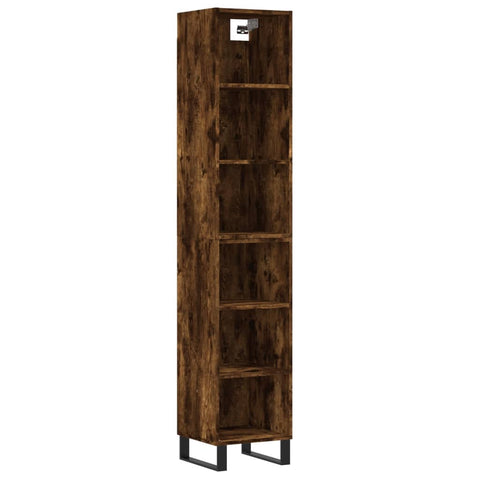 vidaXL Highboard Räuchereiche 34,5x32,5x180 cm Holzwerkstoff