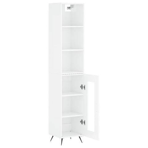 vidaXL Highboard Hochglanz-Weiß 34,5x34x180 cm Holzwerkstoff