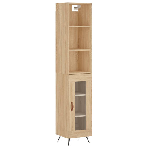 vidaXL Highboard Sonoma-Eiche 34,5x34x180 cm Holzwerkstoff