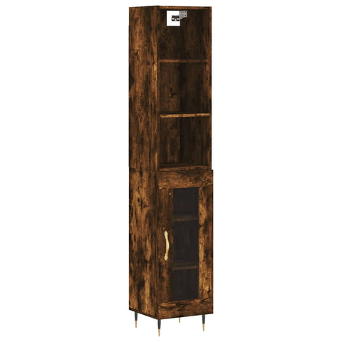 vidaXL Highboard Räuchereiche 34,5x34x180 cm Holzwerkstoff