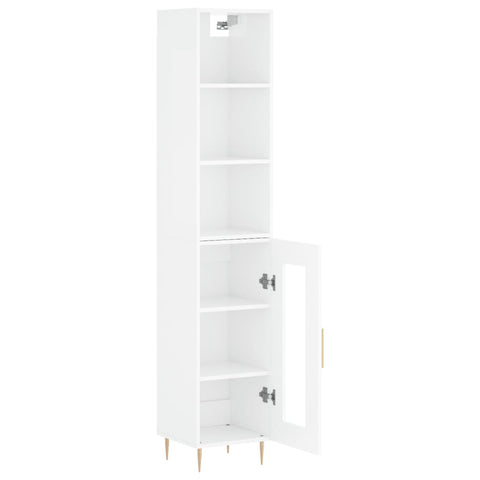 vidaXL Highboard Hochglanz-Weiß 34,5x34x180 cm Holzwerkstoff