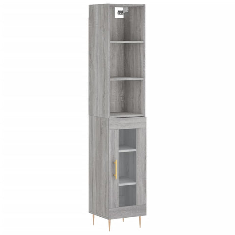 vidaXL Highboard Grau Sonoma 34,5x34x180 cm Holzwerkstoff