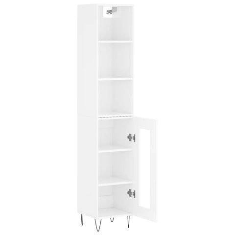 vidaXL Highboard Hochglanz-Weiß 34,5x34x180 cm Holzwerkstoff