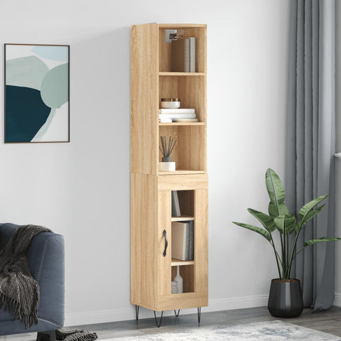 vidaXL Highboard Sonoma-Eiche 34,5x34x180 cm Holzwerkstoff