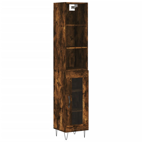 vidaXL Highboard Räuchereiche 34,5x34x180 cm Holzwerkstoff