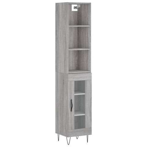 vidaXL Highboard Grau Sonoma 34,5x34x180 cm Holzwerkstoff