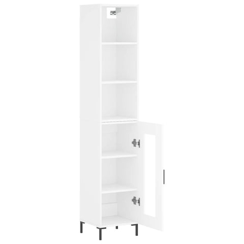 vidaXL Highboard Hochglanz-Weiß 34,5x34x180 cm Holzwerkstoff