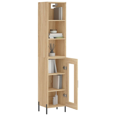 vidaXL Highboard Sonoma-Eiche 34,5x34x180 cm Holzwerkstoff