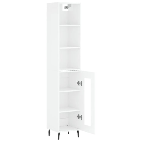 vidaXL Highboard Hochglanz-Weiß 34,5x34x180 cm Holzwerkstoff