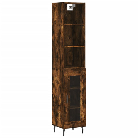 vidaXL Highboard Räuchereiche 34,5x34x180 cm Holzwerkstoff