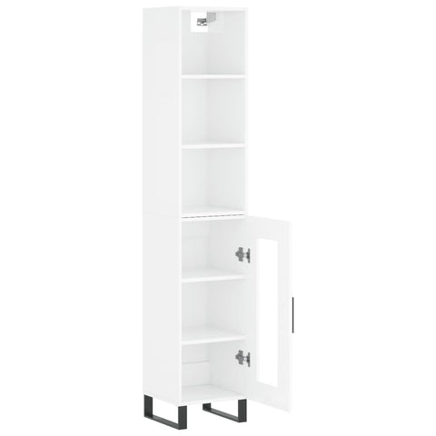 vidaXL Highboard Hochglanz-Weiß 34,5x34x180 cm Holzwerkstoff