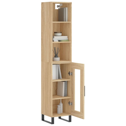 vidaXL Highboard Sonoma-Eiche 34,5x34x180 cm Holzwerkstoff