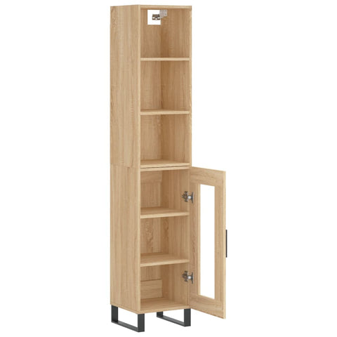 vidaXL Highboard Sonoma-Eiche 34,5x34x180 cm Holzwerkstoff