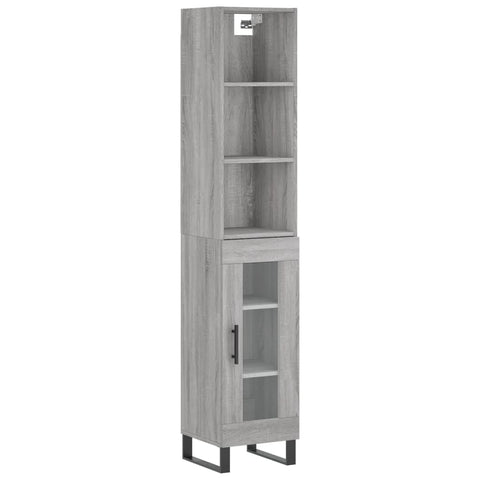 vidaXL Highboard Grau Sonoma 34,5x34x180 cm Holzwerkstoff