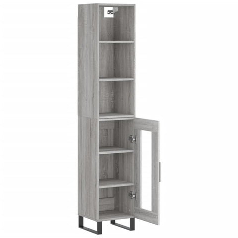 vidaXL Highboard Grau Sonoma 34,5x34x180 cm Holzwerkstoff