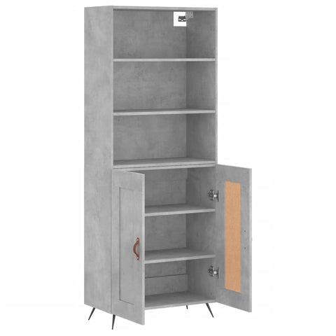 vidaXL Highboard Betongrau 69,5x34x180 cm Holzwerkstoff