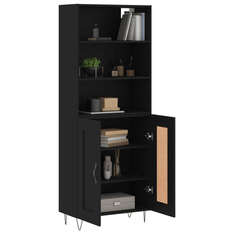 vidaXL Highboard Schwarz 69,5x34x180 cm Holzwerkstoff