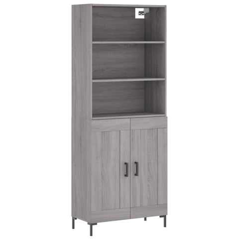 vidaXL Highboard Grau Sonoma 69,5x34x180 cm Holzwerkstoff