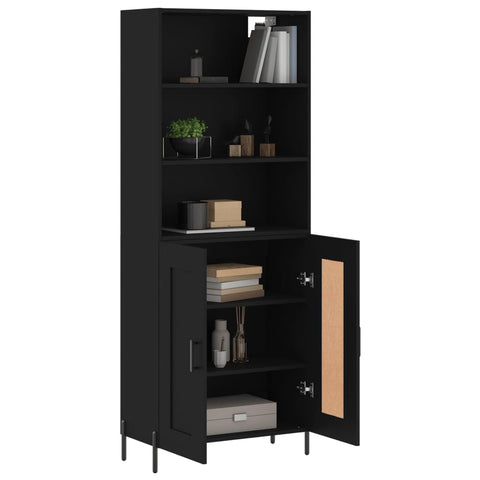 vidaXL Highboard Schwarz 69,5x34x180 cm Holzwerkstoff