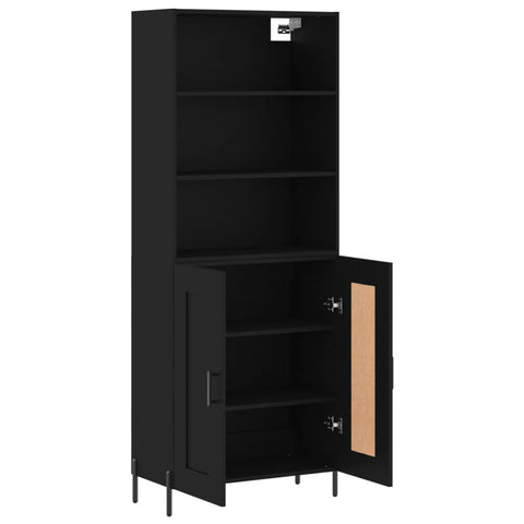 vidaXL Highboard Schwarz 69,5x34x180 cm Holzwerkstoff