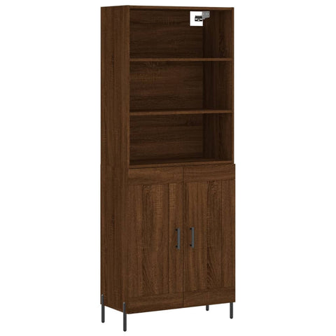 vidaXL Highboard Braun Eichen-Optik 69,5x34x180 cm Holzwerkstoff