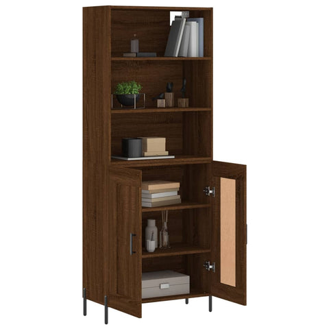 vidaXL Highboard Braun Eichen-Optik 69,5x34x180 cm Holzwerkstoff