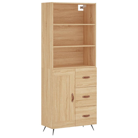 Highboard Sonoma-Eiche 69,5x34x180 cm Holzwerkstoff