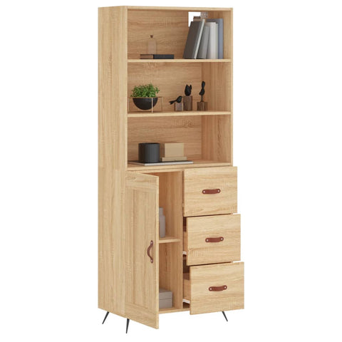 Highboard Sonoma-Eiche 69,5x34x180 cm Holzwerkstoff