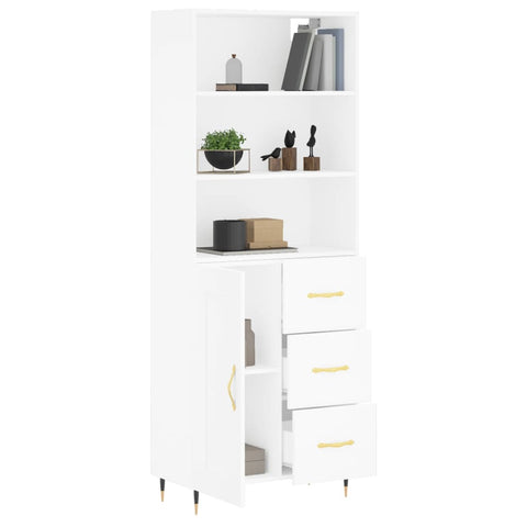 vidaXL Highboard Weiß 69,5x34x180 cm Holzwerkstoff