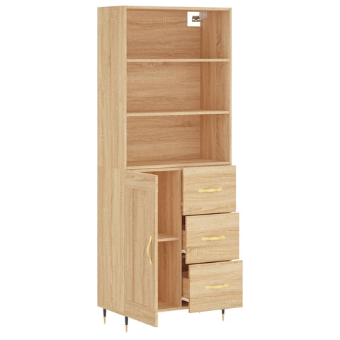 Highboard Sonoma-Eiche 69,5x34x180 cm Holzwerkstoff