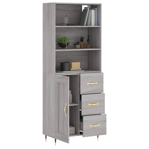 vidaXL Highboard Grau Sonoma 69,5x34x180 cm Holzwerkstoff