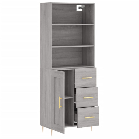 vidaXL Highboard Grau Sonoma 69,5x34x180 cm Holzwerkstoff