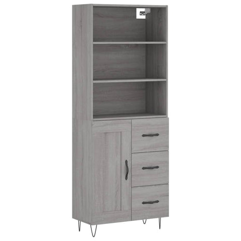 vidaXL Highboard Grau Sonoma 69,5x34x180 cm Holzwerkstoff