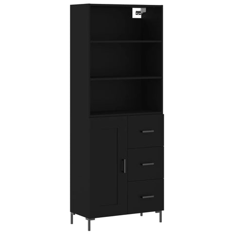 vidaXL Highboard Schwarz 69,5x34x180 cm Holzwerkstoff