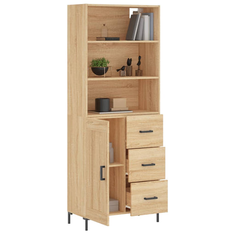 Highboard Sonoma-Eiche 69,5x34x180 cm Holzwerkstoff