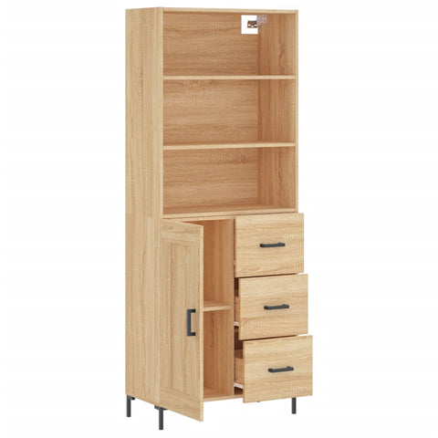 Highboard Sonoma-Eiche 69,5x34x180 cm Holzwerkstoff