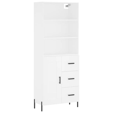 vidaXL Highboard Weiß 69,5x34x180 cm Holzwerkstoff