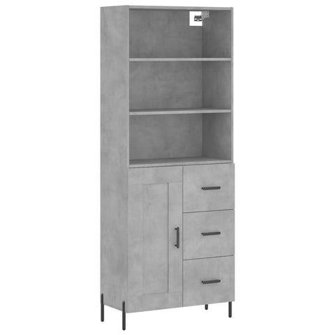 vidaXL Highboard Betongrau 69,5x34x180 cm Holzwerkstoff