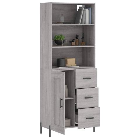 vidaXL Highboard Grau Sonoma 69,5x34x180 cm Holzwerkstoff