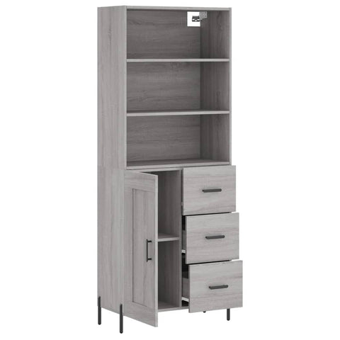 vidaXL Highboard Grau Sonoma 69,5x34x180 cm Holzwerkstoff