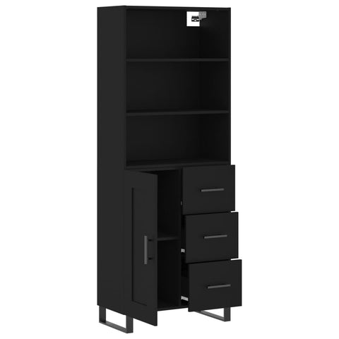 vidaXL Highboard Schwarz 69,5x34x180 cm Holzwerkstoff