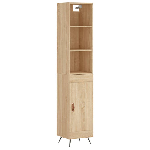 vidaXL Highboard Sonoma-Eiche 34,5x34x180 cm Holzwerkstoff