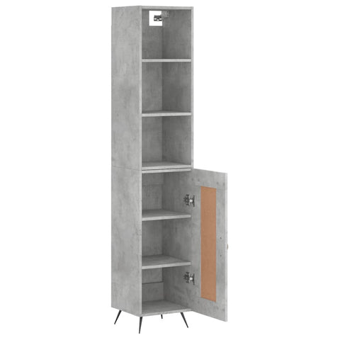 vidaXL Highboard Betongrau 34,5x34x180 cm Holzwerkstoff