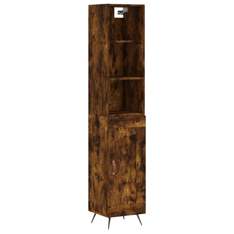 vidaXL Highboard Räuchereiche 34,5x34x180 cm Holzwerkstoff