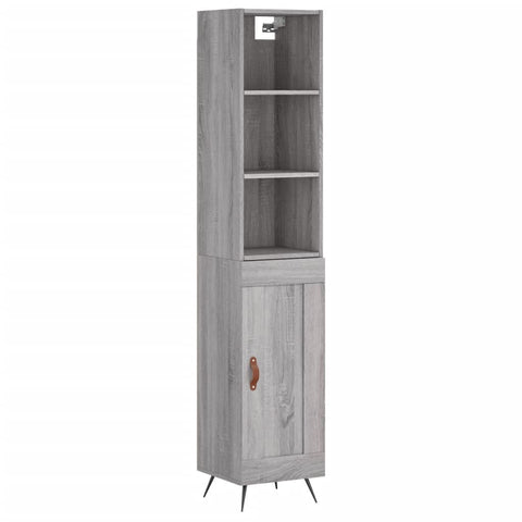 vidaXL Highboard Grau Sonoma 34,5x34x180 cm Holzwerkstoff