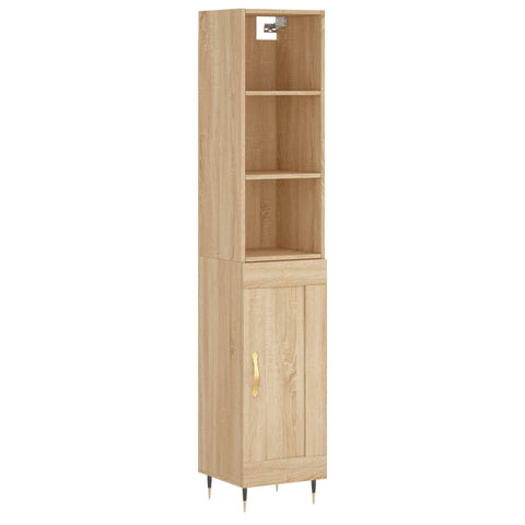 vidaXL Highboard Sonoma-Eiche 34,5x34x180 cm Holzwerkstoff