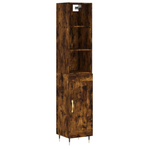 vidaXL Highboard Räuchereiche 34,5x34x180 cm Holzwerkstoff