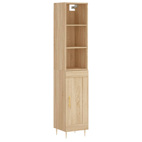 vidaXL Highboard Sonoma-Eiche 34,5x34x180 cm Holzwerkstoff