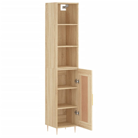 vidaXL Highboard Sonoma-Eiche 34,5x34x180 cm Holzwerkstoff